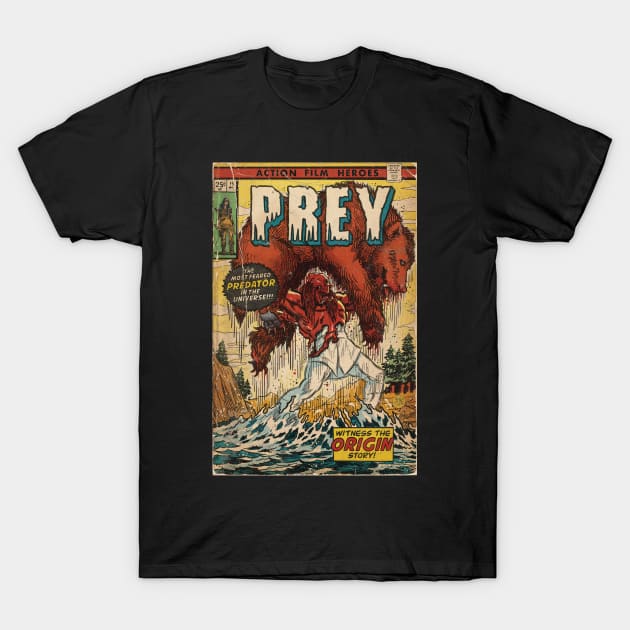 PREY - Predator Bear fight comic book fan art T-Shirt by MarkScicluna